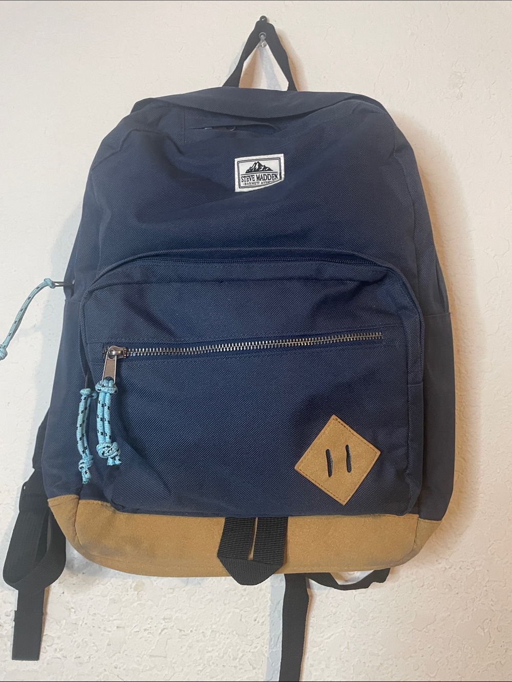 Steve Madden Navy and Tan Accent Backpack